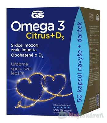 E-shop GS Omega 3 CITRUS + D3 darček 2022 (100+50 cps)