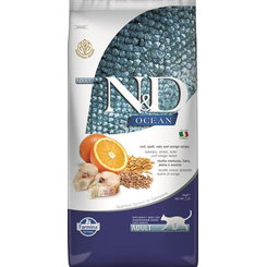 Farmina N&D cat OCEAN (AG) adult, codfish, spelt, oats & orange granule pre mačky 5kg