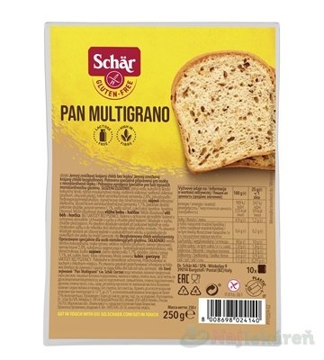 E-shop Schär PAN MULTIGRANO chlieb bezgluténový, zrniečkový, krájaný 250 g