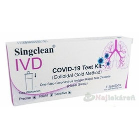 Singclean COVID-19 Test Kit, antigénový test- výter z nosa