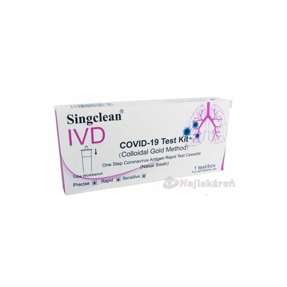 Singclean COVID-19 Test Kit, antigénový test- výter z nosa