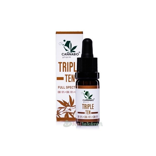 CANNABIOpharm TRIPLE TEN- CBD 10%-CBG 10%-CBN 10%, 10ml