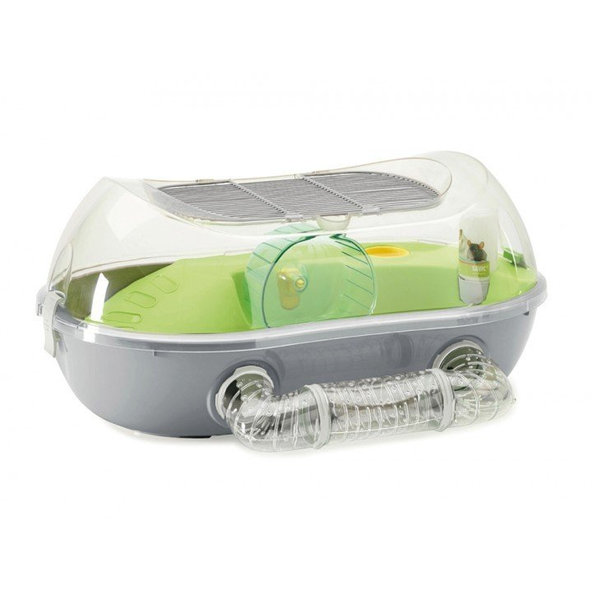 Stabilná klietka s vybavením vhodná pre škrečkov a myši "Spelos XL Metro" sivá 59x37x26cm