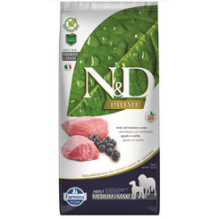 Farmina N&D dog PRIME (GF) adult medium & maxi, lamb & blueberry 12kg