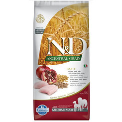 Farmina N&D dog AG adult medium & maxi, light, chicken, spelt, oats & pomegranate 12kg