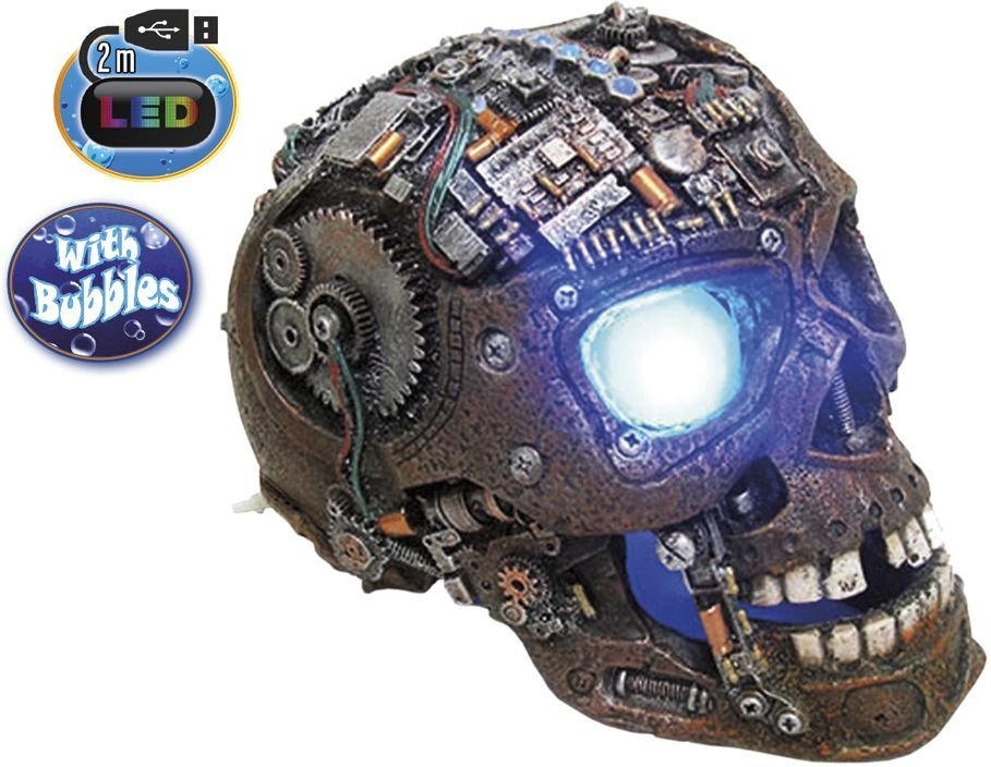 E-shop Cyborg lebka s LED dekorácia 20,8 cm