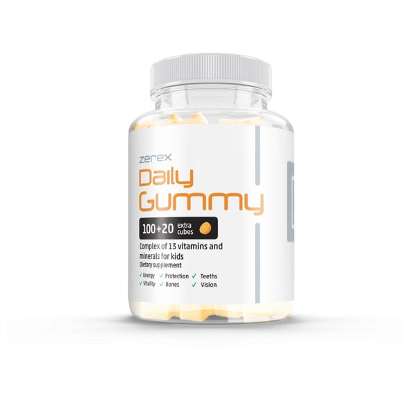 Zerex Daily Gummy, multivitamínové želé pre deti, 120 ks