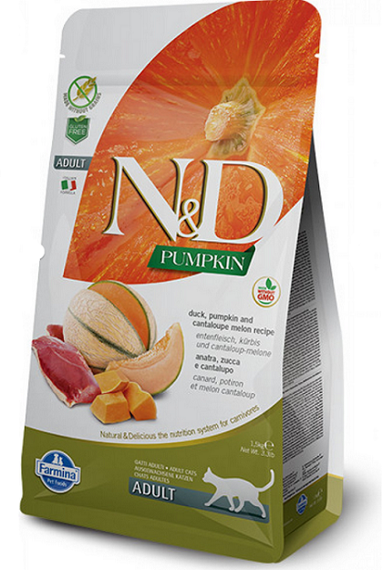 E-shop Farmina N&D cat PUMPKIN (GF) adult, duck & cantaloupe melon granule pre mačky 1,5kg