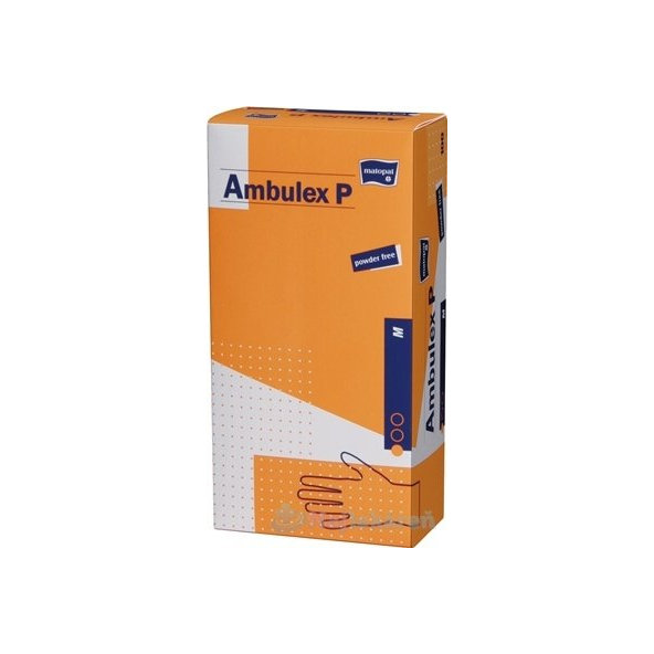 Ambulex P rukavice LATEXOVÉ, potiahnuté polymérom veľ. M,nesterilné, nepúdrované 100ks