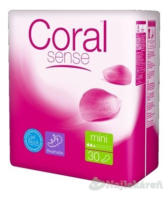 E-shop Coral Sense Mini vložky inkontinenčné, pre ženy, 30ks