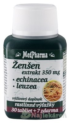 E-shop MedPharma ŽENŠEN 350 mg + Echinacea + Leuzea