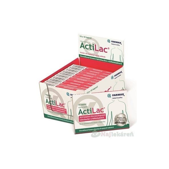 FARMAX ActiLac box na podporu trávenia, cps 10x10 ks (100 ks)