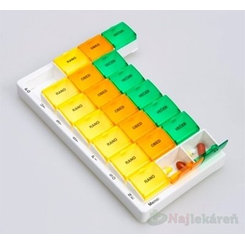 Obzor Týždenný dávkovač liekov 1ks - žltá, oranžová, zelená