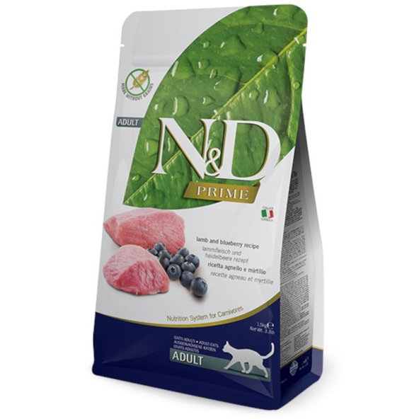 Farmina N&D cat PRIME (GF) adult, lamb & blueberry granule pre mačky 1,5kg