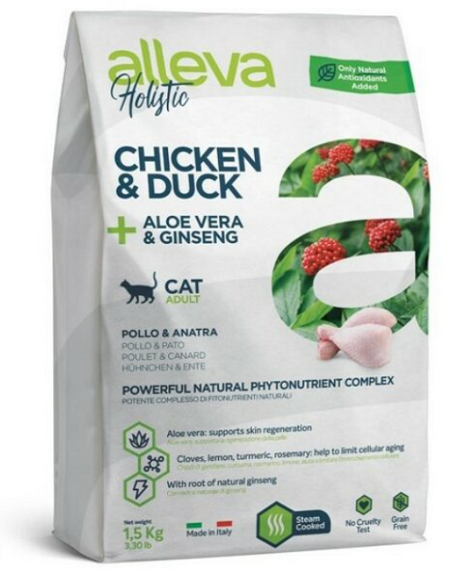 E-shop Alleva HOLISTIC cat adult chicken & duck granule pre mačky 1,5kg