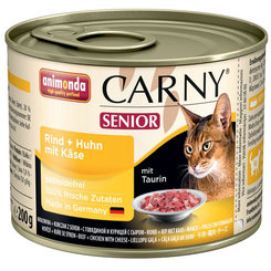Animonda CARNY® cat Senior hovädzie, kura a syr 6 x 200g konzerva