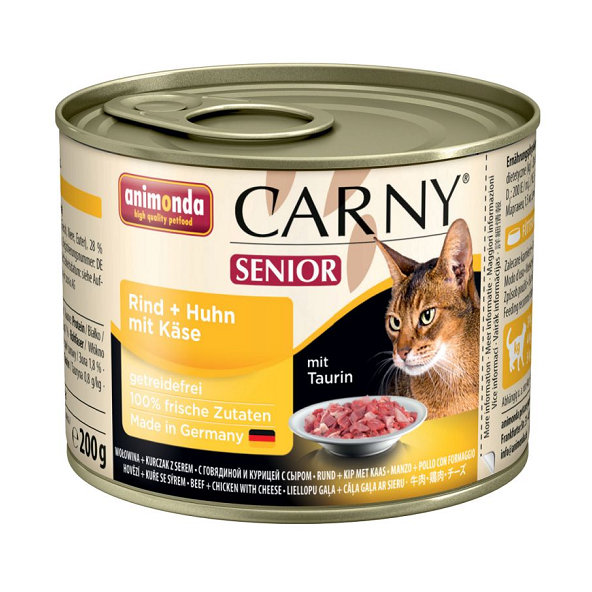 Animonda CARNY® cat Senior hovädzie, kura a syr 6 x 200g konzerva