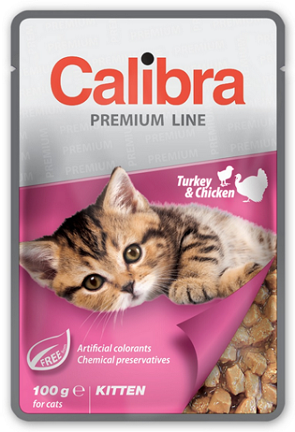 E-shop Calibra KAPSIČKA Premium cat Kitten Morka & kura v omáčke 24 x 100g