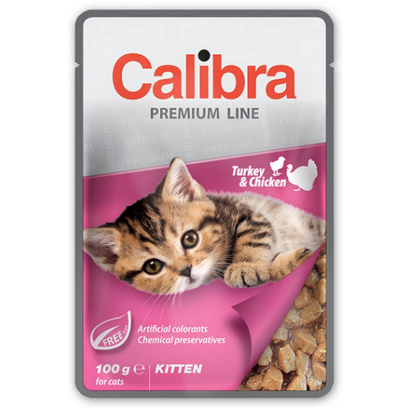 Calibra KAPSIČKA Premium cat Kitten Morka & kura v omáčke 24 x 100g