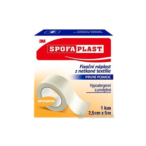 3M SPOFAPLAST č.732 Fixačná náplasť (2,5cmx5m) z netkanej textílie, cievka 1ks
