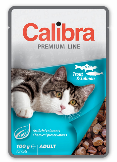 E-shop Calibra KAPSIČKA Premium cat Adult Pstruh & losos v omáčke 24x100g