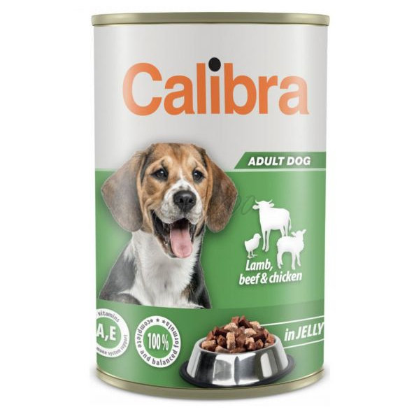 Calibra KONZERVA dog Adult Jahňa & hovädzie & kura v želé 1240g