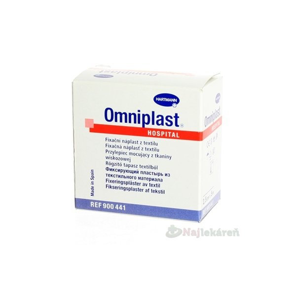 Omniplast  fixačná náplasť z textilnej tkaniny (2,5cmx5m) 1ks