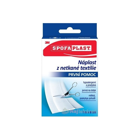 3M SPOFAPLAST č.864 Náplasť z netkanej textílie 8cmx1m jemná pás 1ks