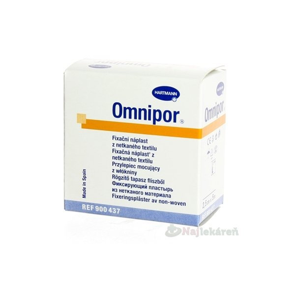 Omnipor fixačná náplasť z bielej netkanej textílie (2,5cmx5m) 1ks