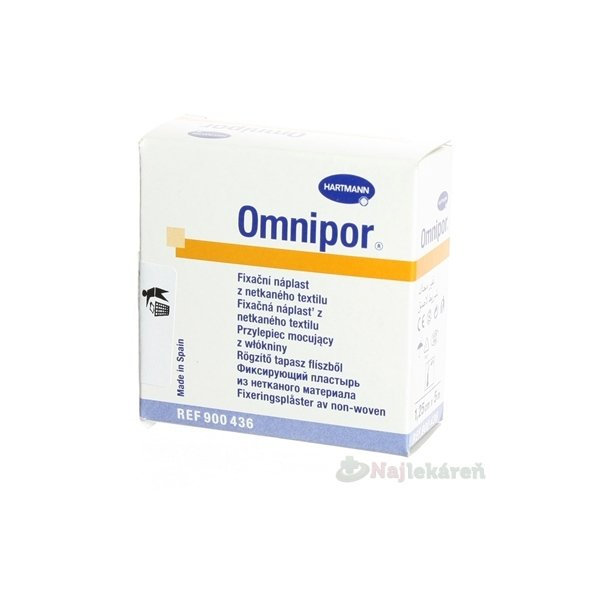 Omnipor fixačná náplasť z bielej netkanej textílie (1,25cmx5m) 1ks