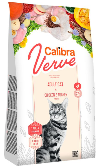 E-shop Calibra Cat Verve GF Adult Chicken & Turkey granule pre dospelé mačky 750g
