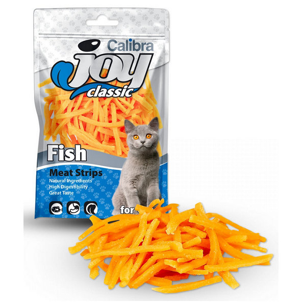 Maškrta CALIBRA Joy rybacie prúžky pre mačky 70g