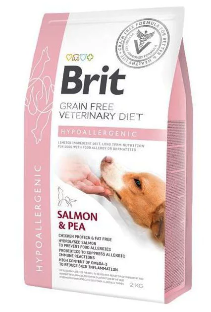 E-shop Brit Veterinary Diets GF dog Hypoallergenic granule pre psy 2kg
