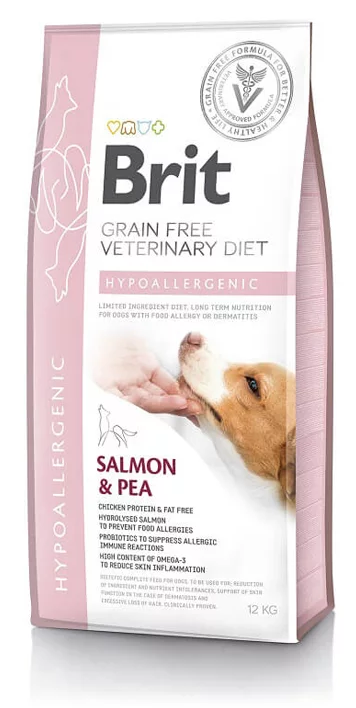 E-shop Brit Veterinary Diets GF dog Hypoallergenic granule pre psy 12kg