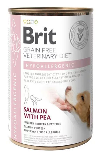 E-shop Brit Veterinary Diets GF dog Hypoallergenic 400g konzerva