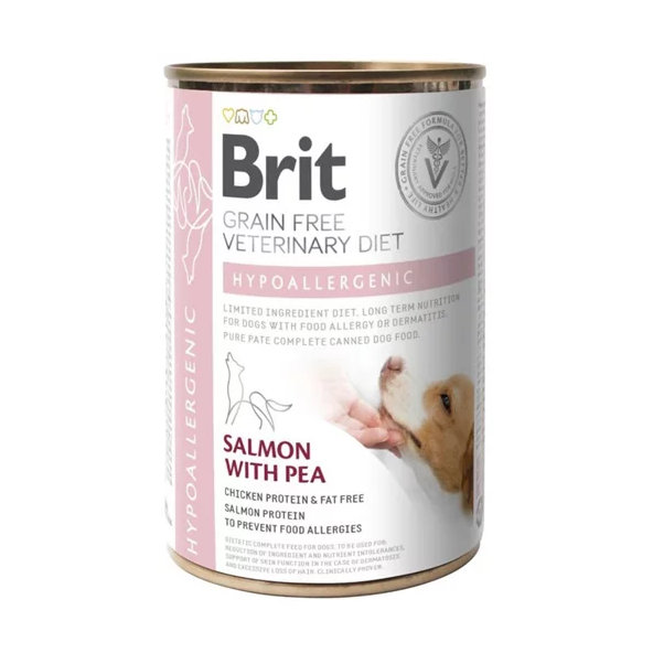Brit Veterinary Diets GF dog Hypoallergenic 400g konzerva