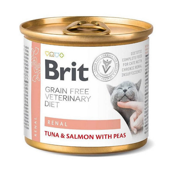 Brit Veterinary Diets GF cat Renal konzerva pre mačky 200g
