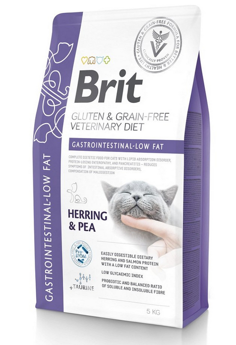 E-shop Brit Veterinary Diets GF cat Gastrointestinal - Low fat granule pre mačky 2kg
