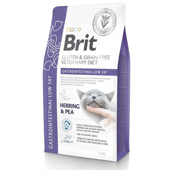 Brit Veterinary Diets GF cat Gastrointestinal - Low fat granule pre mačky 2kg