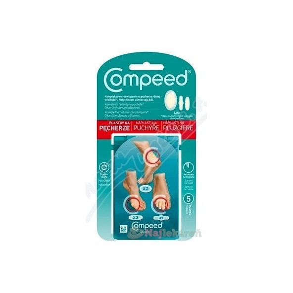 Compeed NÁPLASŤ na pľuzgiere MIX 5ks