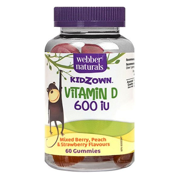 Webber Naturals Kidzown Vitamin D 600IU 60 tbl