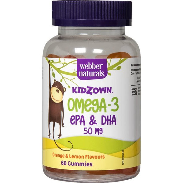 Webber Naturals Kidzown Omega - 3 kids 60 tbl
