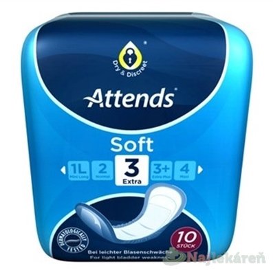 E-shop ATTENDS Soft Extra 3, inkontinenčné vložky, 10ks