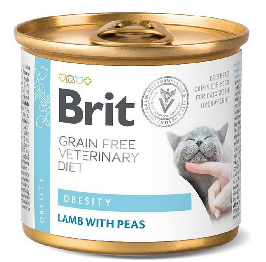 E-shop Brit Veterinary Diets GF cat Obesity konzerva pre mačky 200g