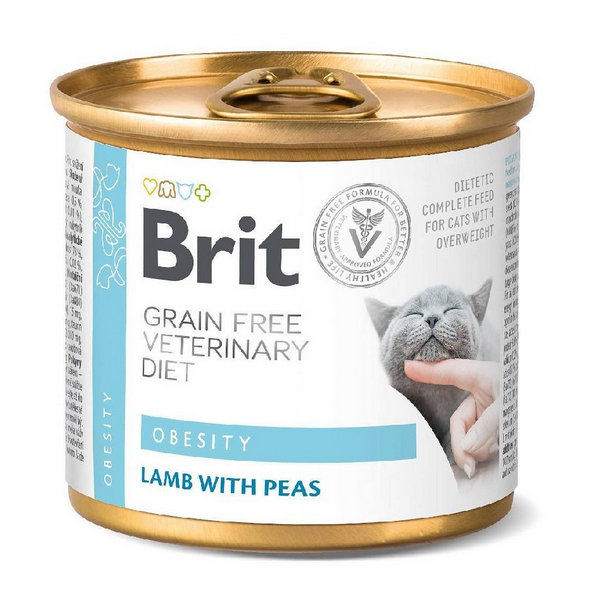 Brit Veterinary Diets GF cat Obesity konzerva pre mačky 200g