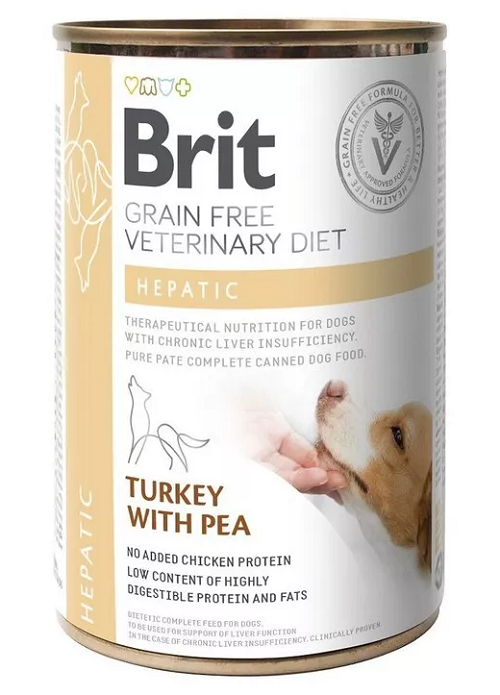 E-shop Brit Veterinary Diets GF dog Hepatic 400g konzerva