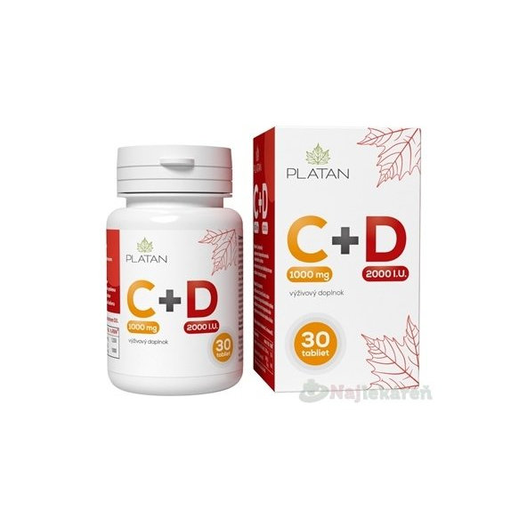 PLATAN Vitamín C 1000 mg + D 2000 I.U.