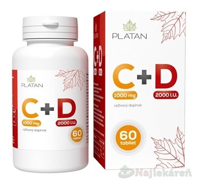 E-shop PLATAN Vitamín C 1000 mg + D 2000 I.U.