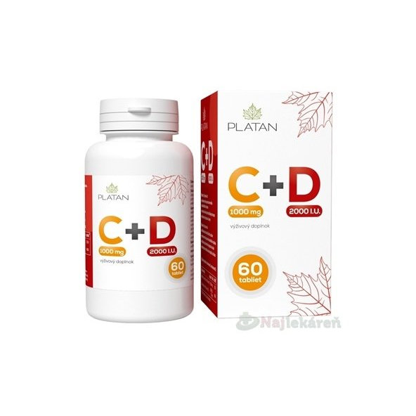 PLATAN Vitamín C 1000 mg + D 2000 I.U.