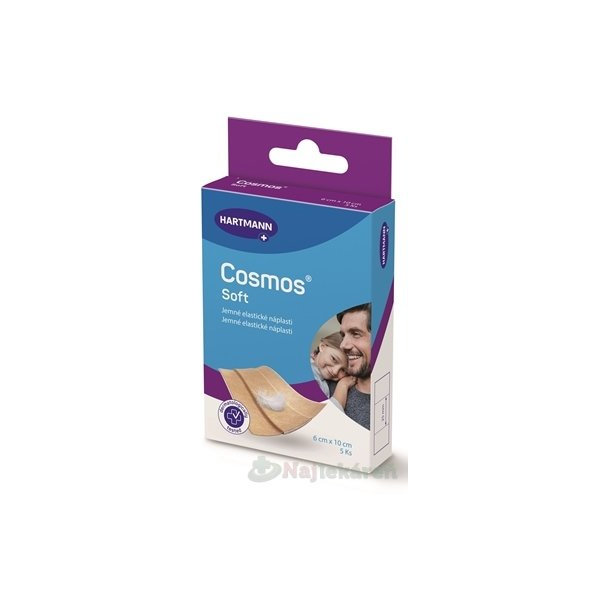 COSMOS Jemná náplasť na rany z netkanej textílie, pre citlivú pokožku (6x10cm) 5ks